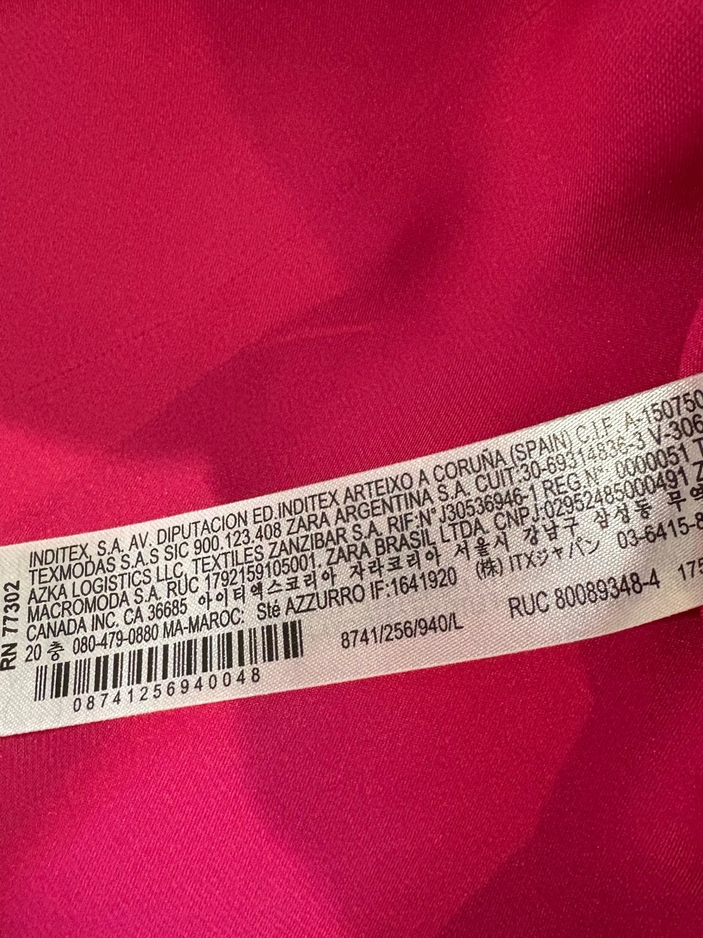 Zara Satin Button-Down Shirt - Hot Pink - Picture 9 of 9